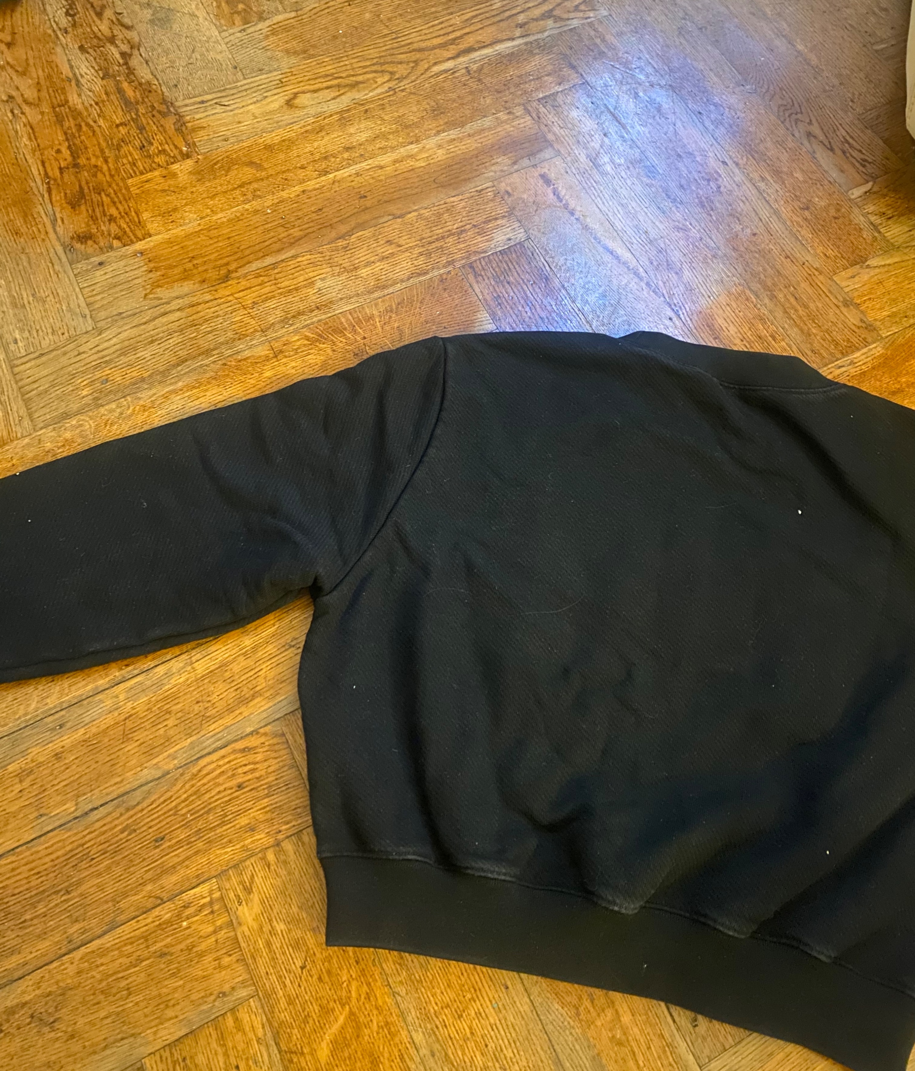 Off White Logo Embroidered Black Cotton Sweatshirt Size S