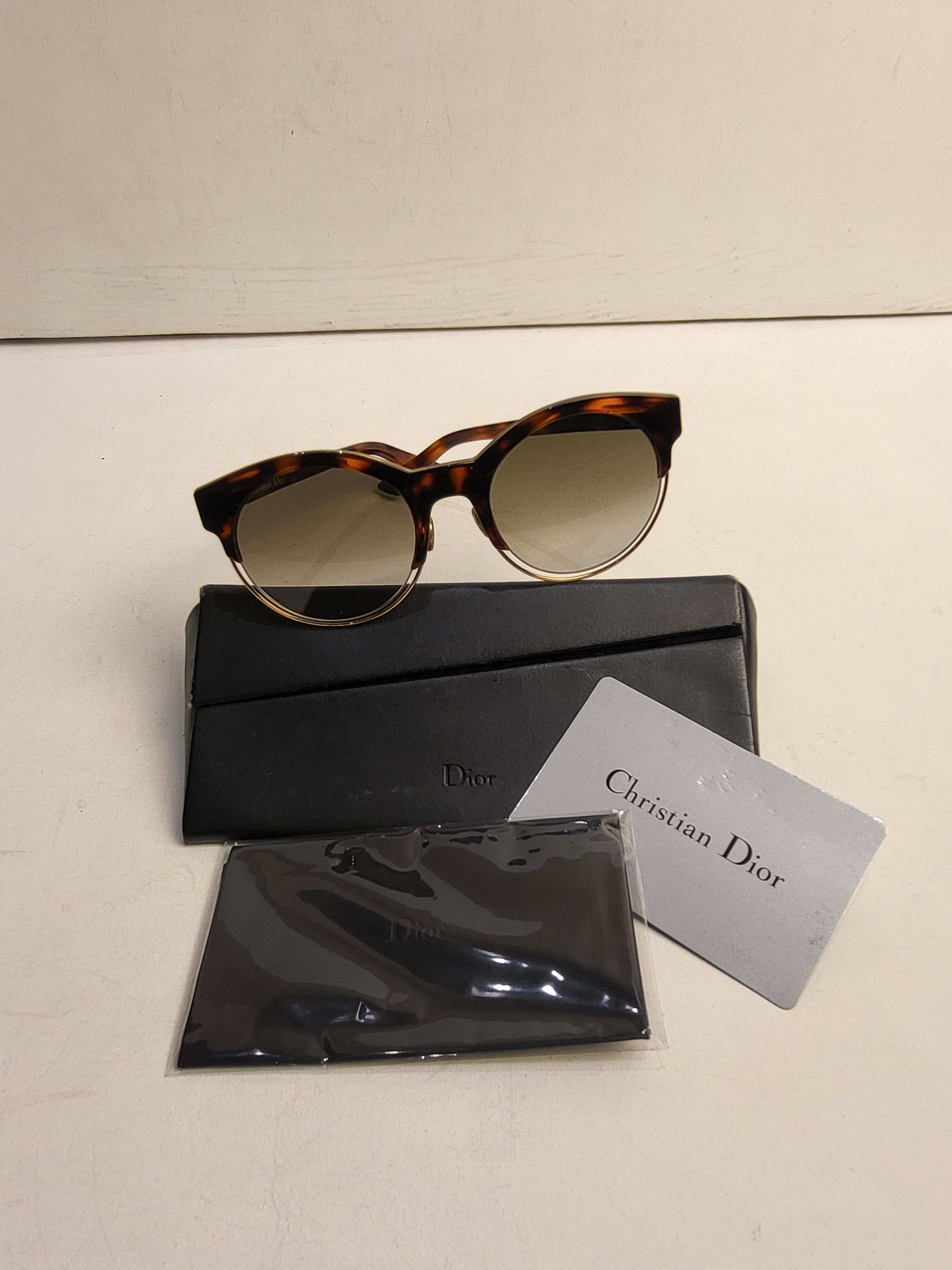 Preowned Dior Sideral 1 Tortoiseshell Sunglasses Brown acetate