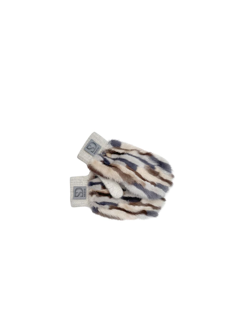 FurbySD mink  cashmere mittens Multi-Coloured / Stripes