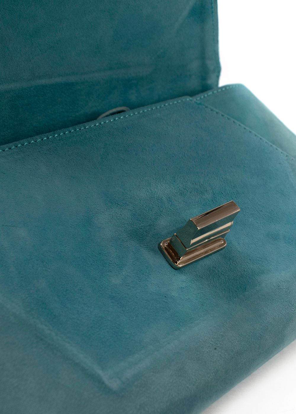 Preowned Natan Turquoise Suede Shoulder Bag