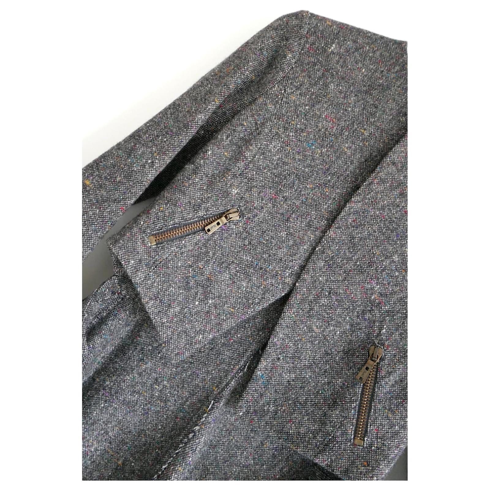 Saint Laurent Grey Archive Tailcoat Jacket Size M wool