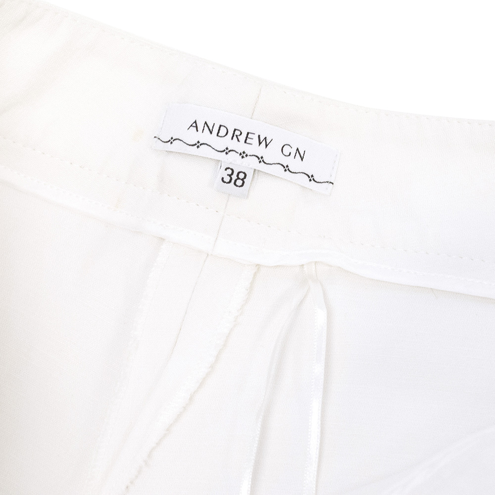 Preowned Andrew GN White Trousers Size S cotton