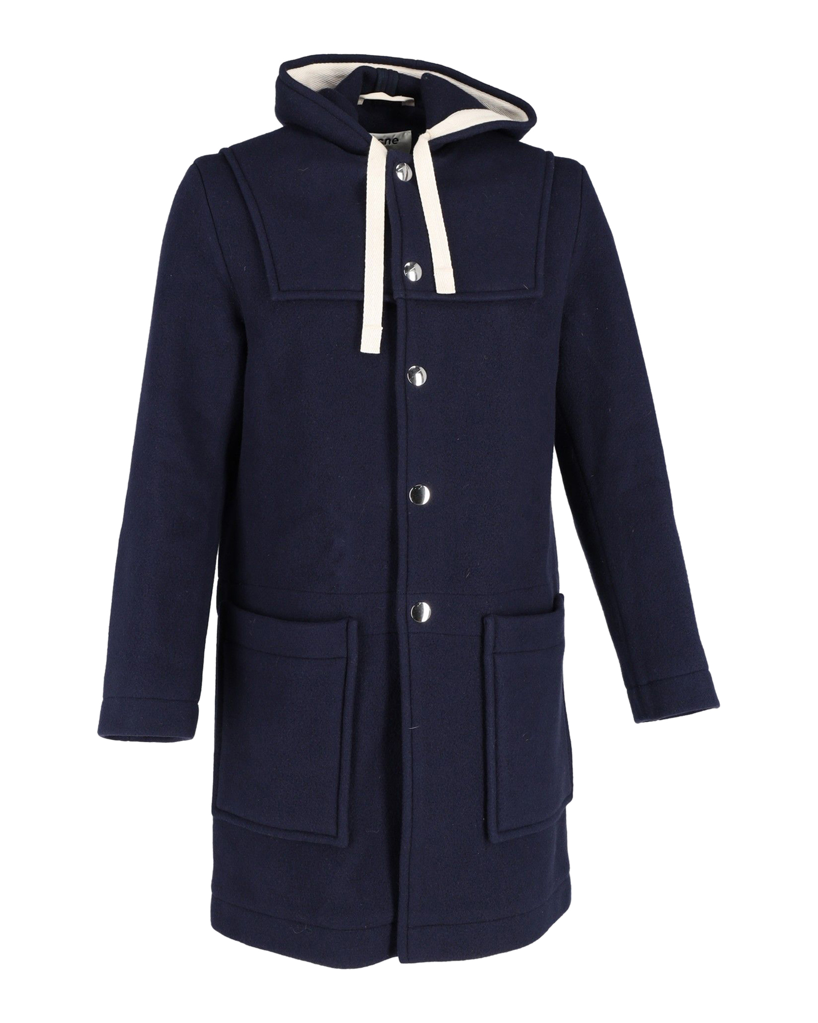 Acne Studios Navy Hooded Duffle Coat Size M