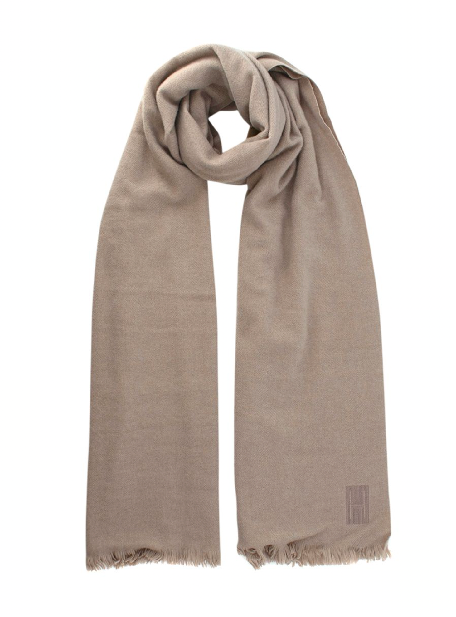 Hermes Beige Cashmere Scarf