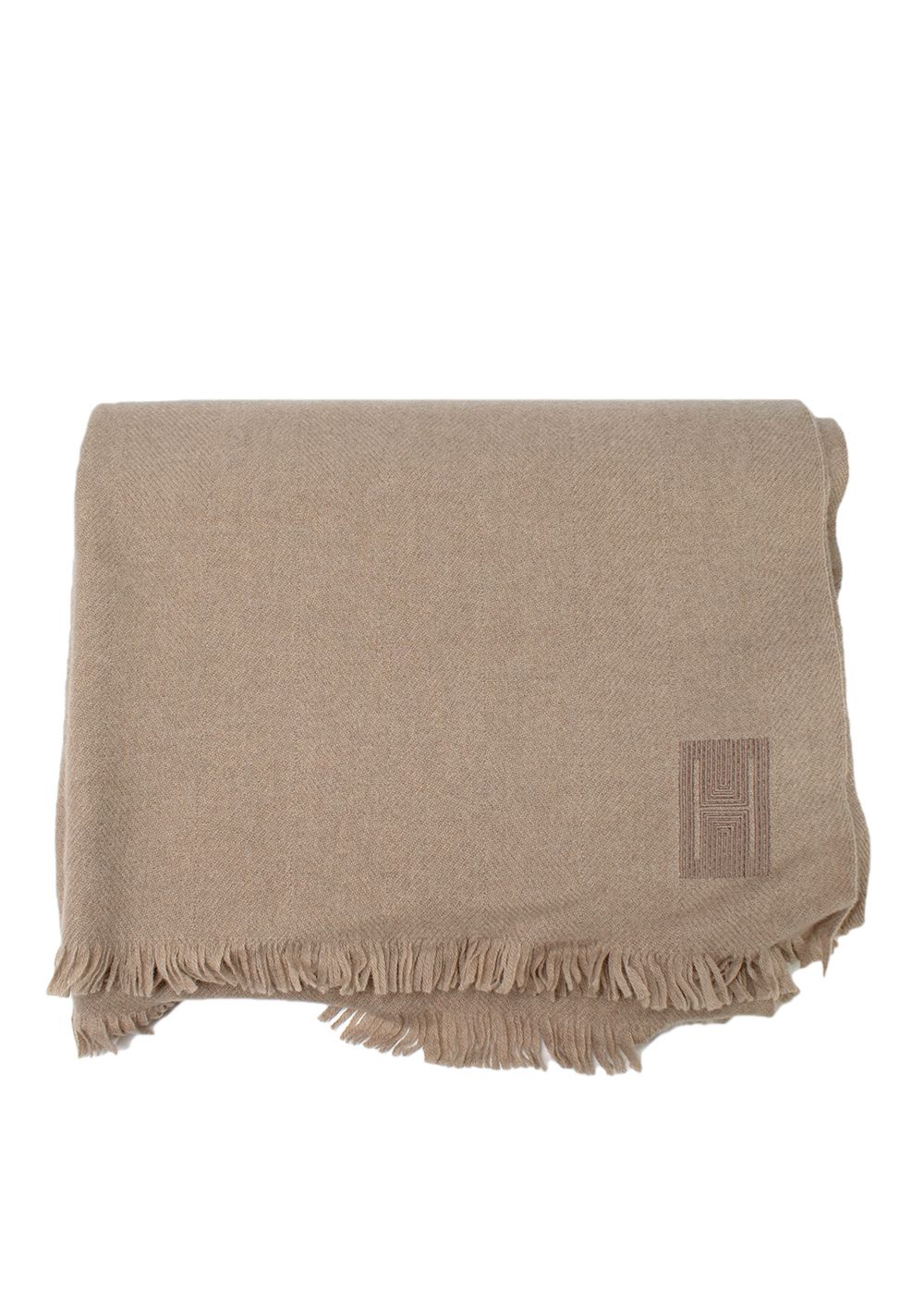 Hermes Beige Cashmere Scarf