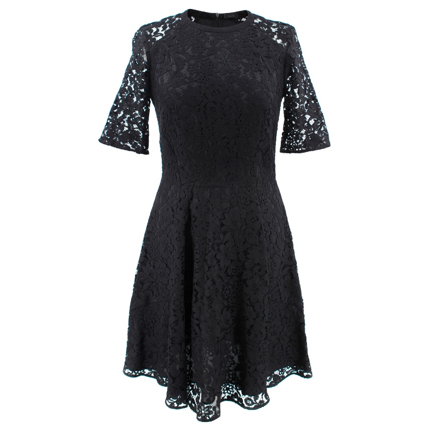 Joseph Black Lace Floral Dress Size XS