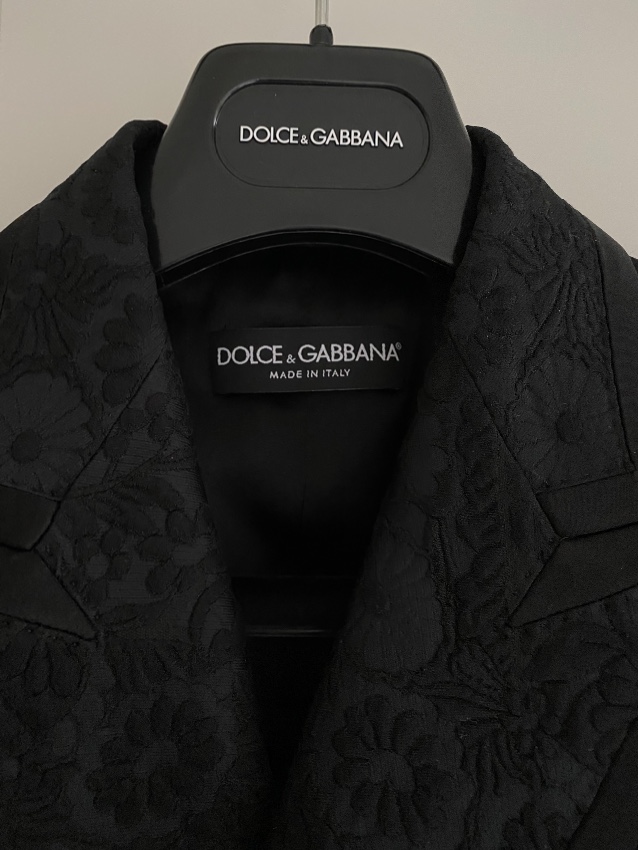 Dolce  Gabbana embroidered black jacquard jacket Size M cotton