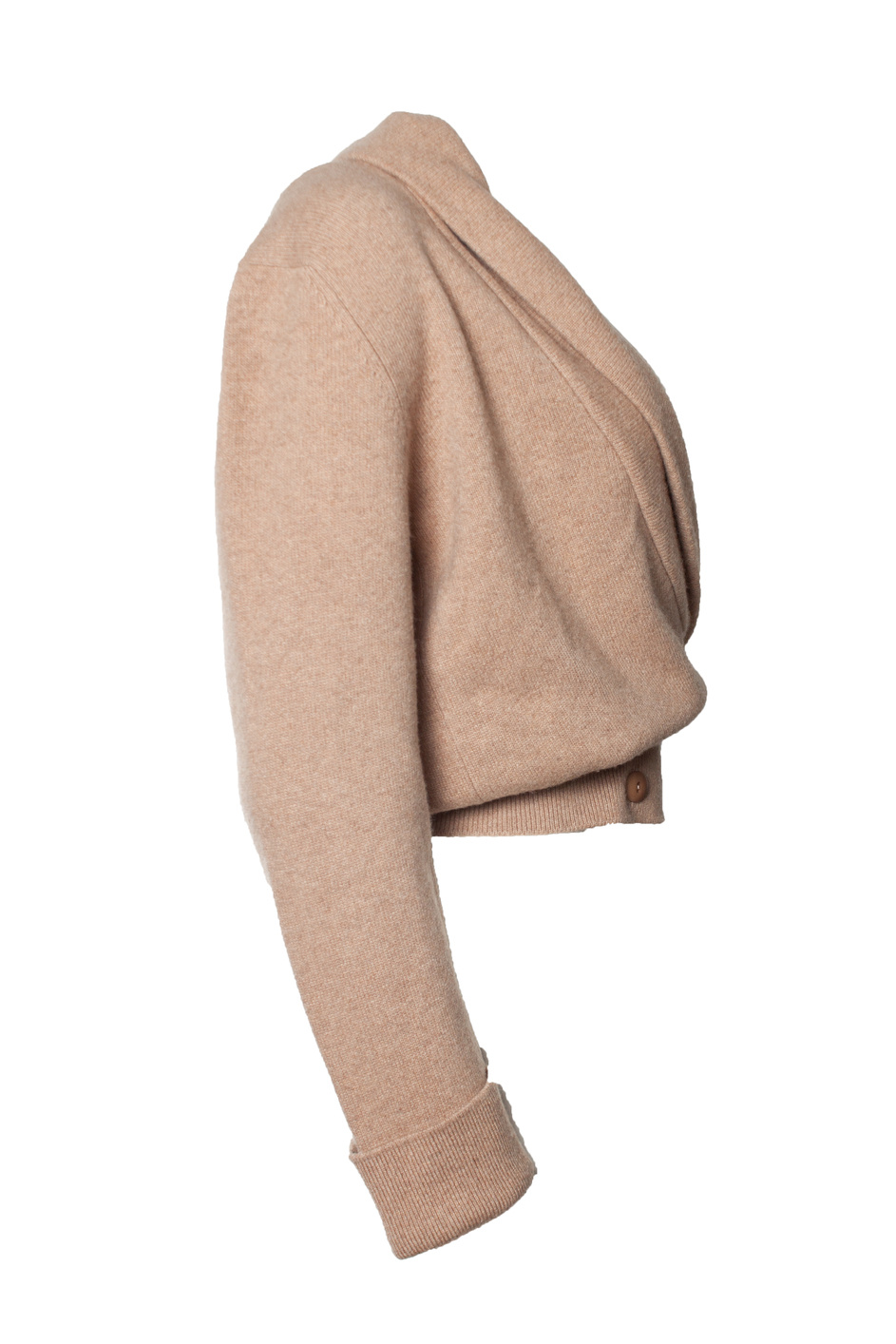 Preowned Chanel Beige Cashmere Crossover Cardigan Size 38 brown | tan wool/hair/cashmere