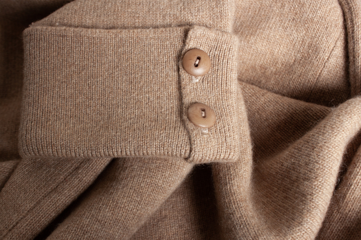 Preowned Chanel Beige Cashmere Crossover Cardigan Size 38 brown | tan wool/hair/cashmere