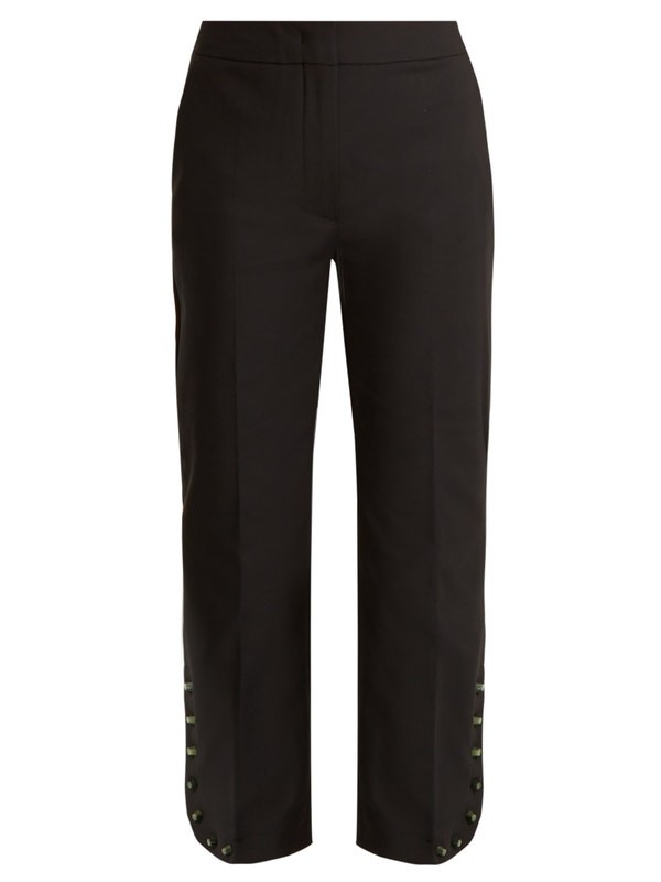 Preowned Sportmax Black Embellished Eremi Crop Pants Size S cotton