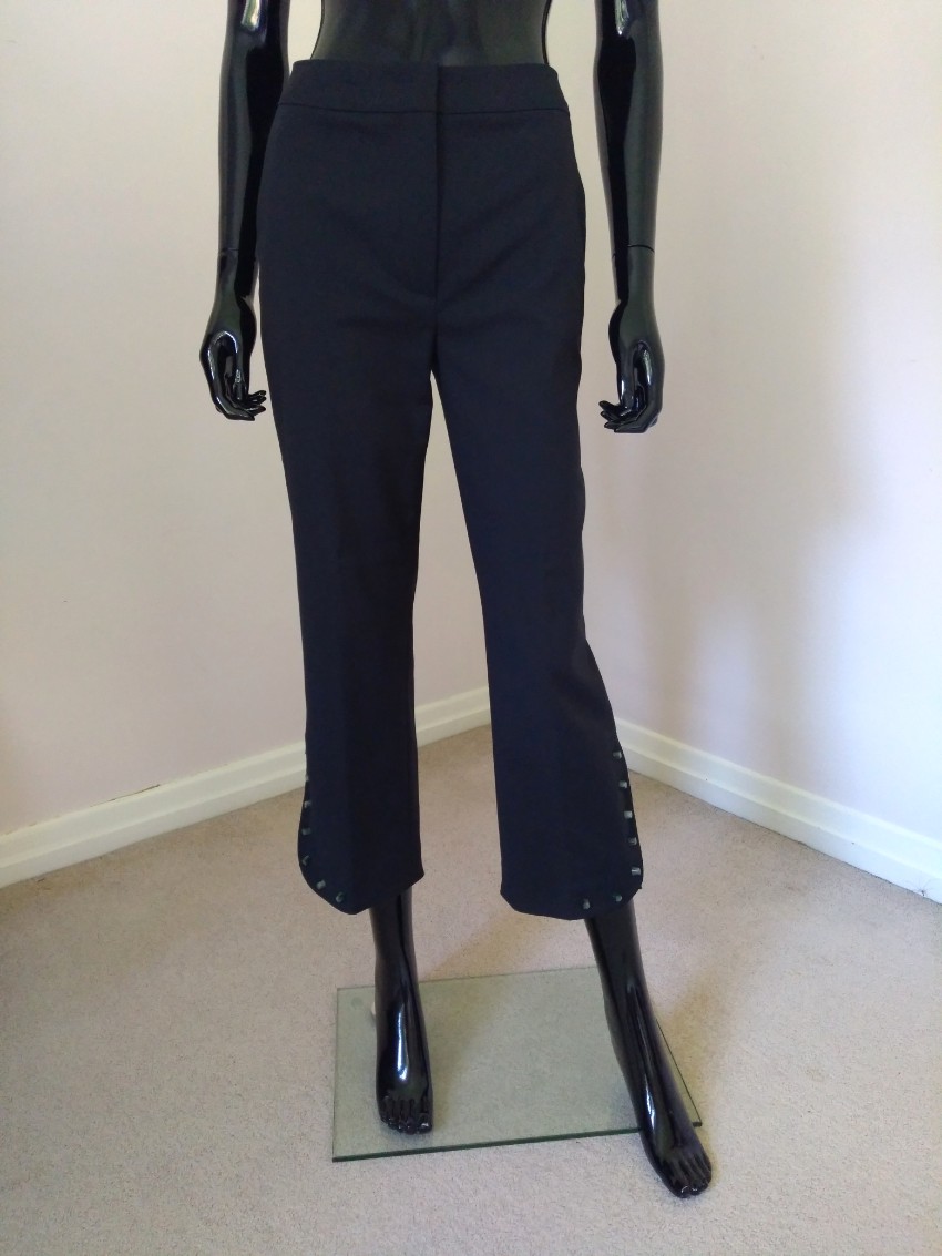 Preowned Sportmax Black Embellished Eremi Crop Pants Size S cotton