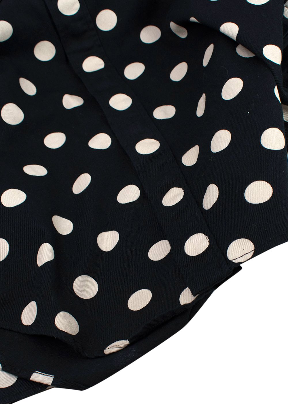 Preowned Saint Laurent Black Polka Dot Cotton Shirt Jacket Size L black and white