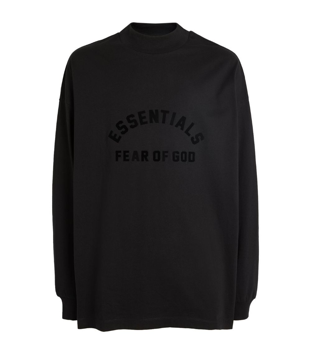 Fear Of God Essentials Black Logo Sweatshirt Size M cotton