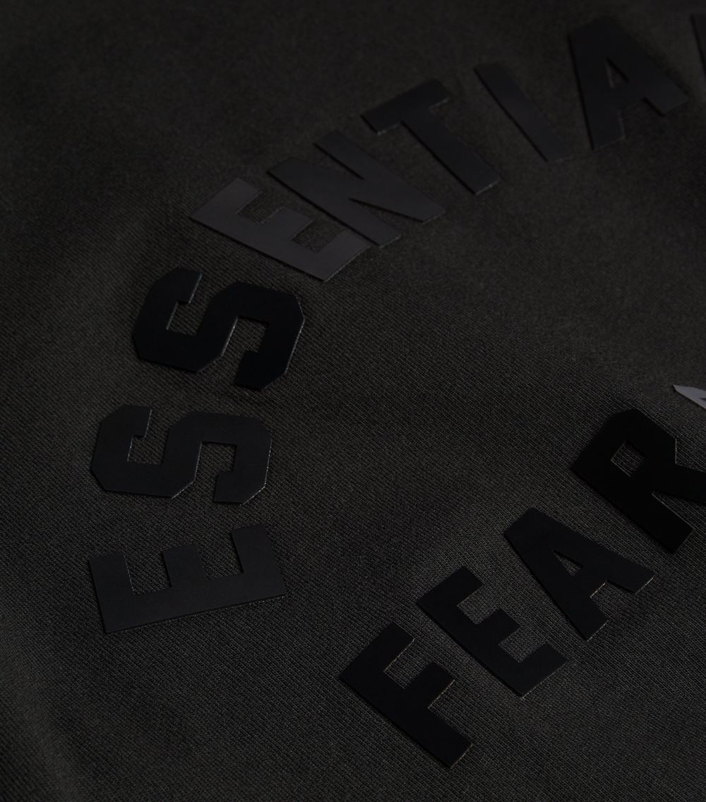 Fear Of God Essentials Black Logo Sweatshirt Size M cotton