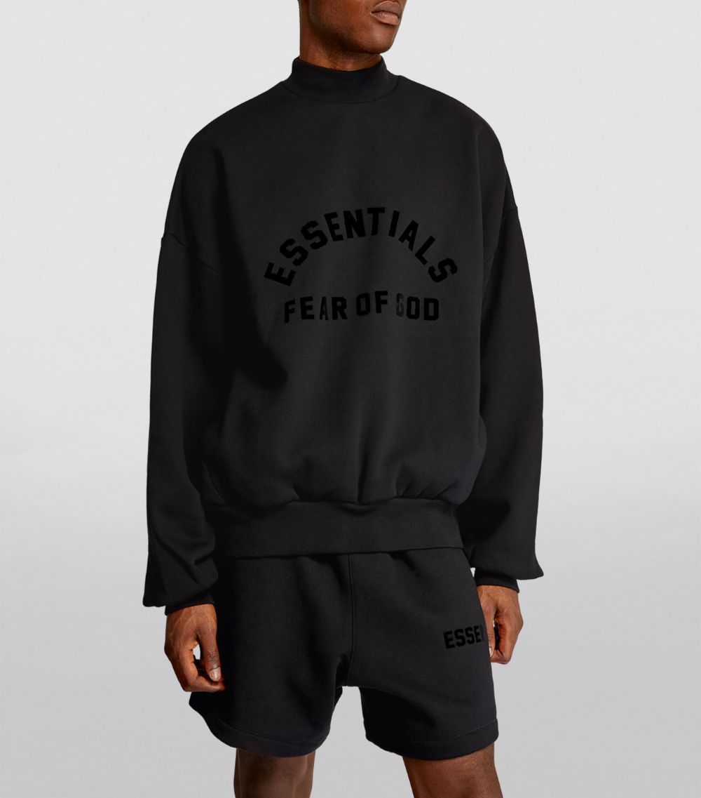 Fear Of God Essentials Black Logo Sweatshirt Size M cotton