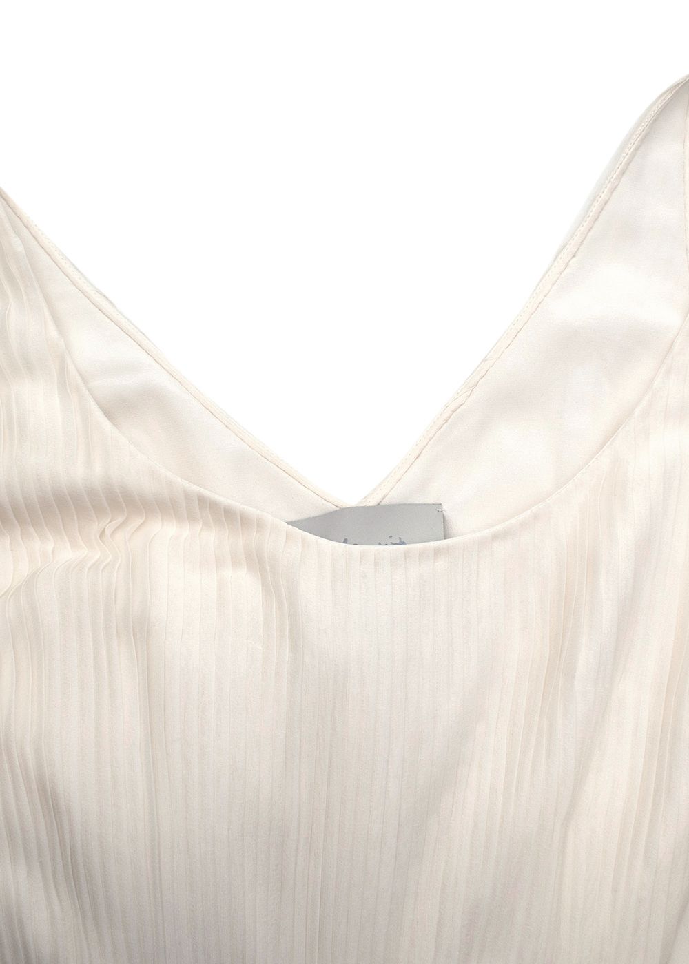 Stella McCartney Crystal Embellished Cream Pleated Silk Jade Gown Size XXS