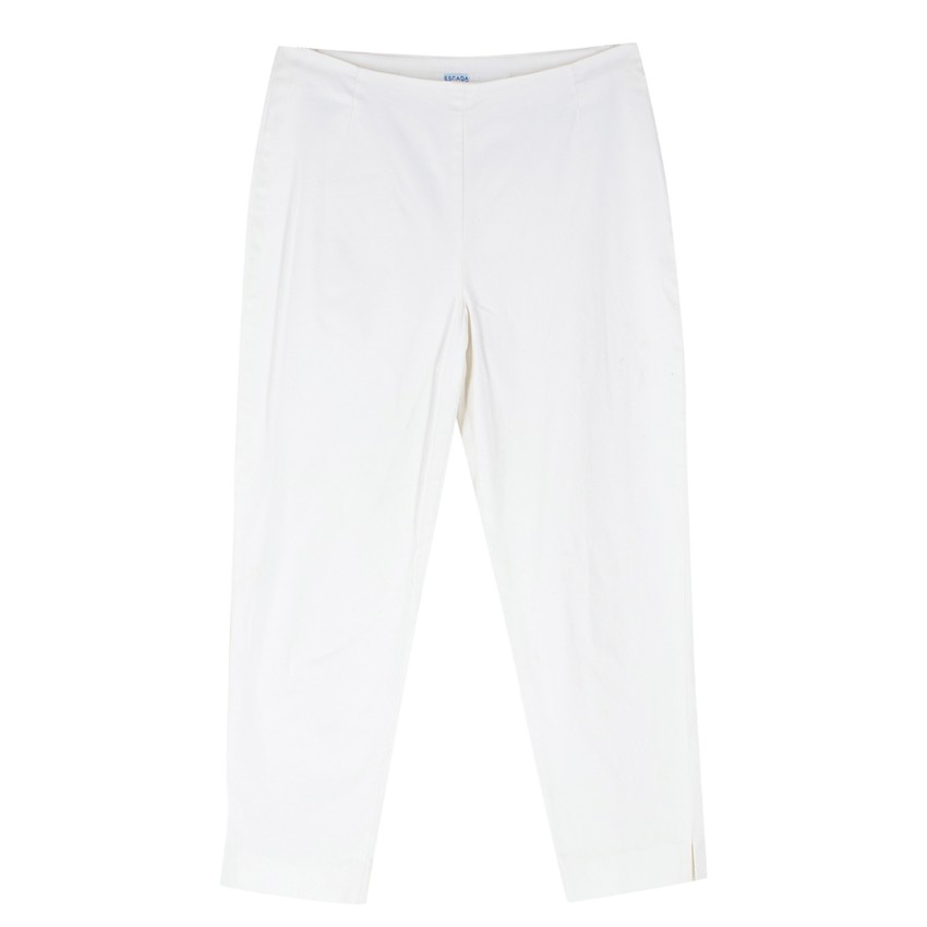 Preowned Escada Sport White Cropped Trousers Size S cotton