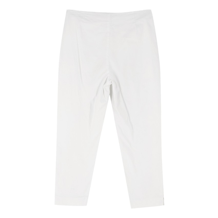 Preowned Escada Sport White Cropped Trousers Size S cotton