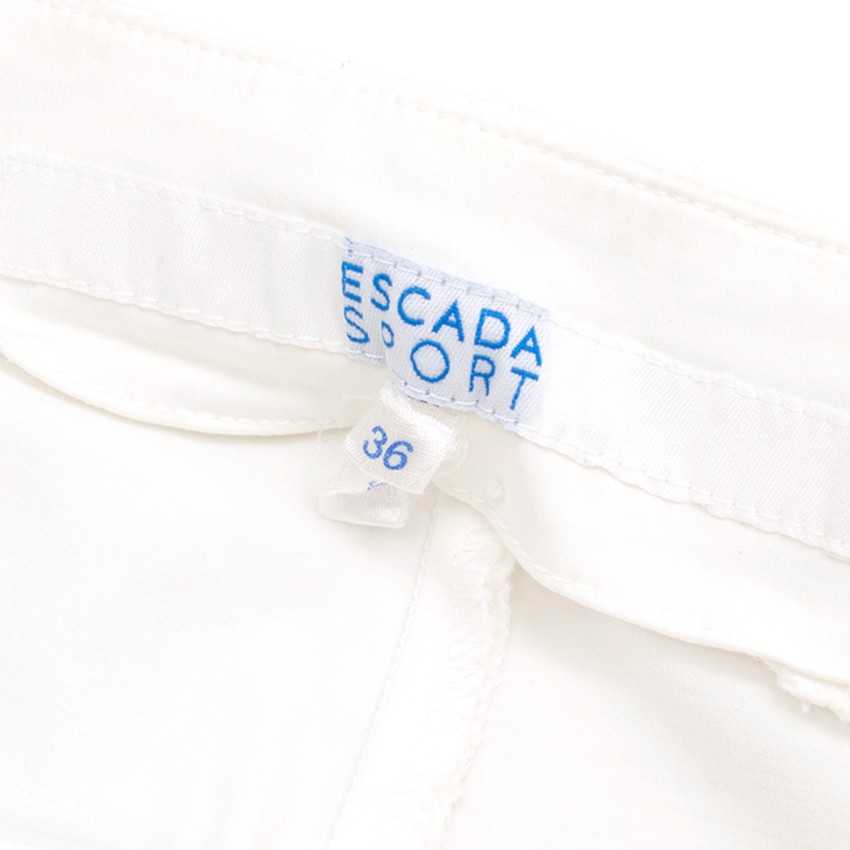 Preowned Escada Sport White Cropped Trousers Size S cotton