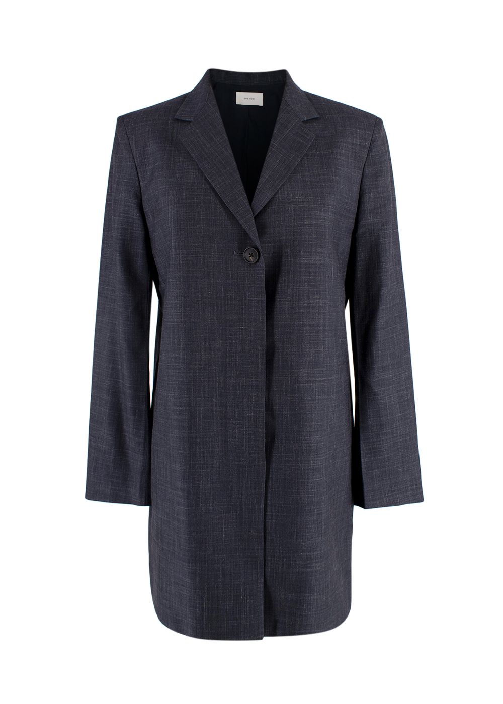 The Row Navy Wool and Silk Blend Longline Blazer Size XS