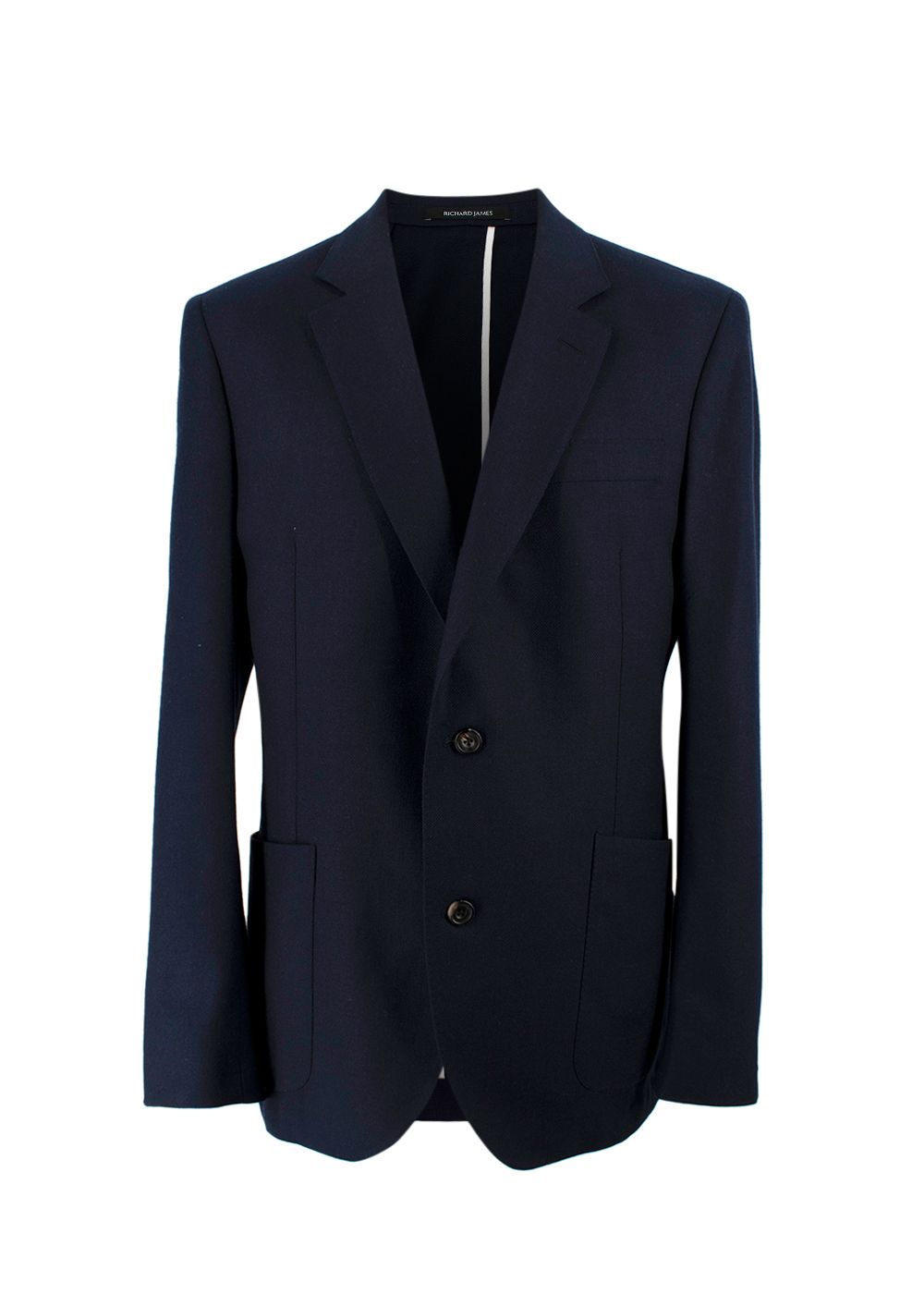 Men's Preowned Richard James Silk and Wool Navy Blazer Size L