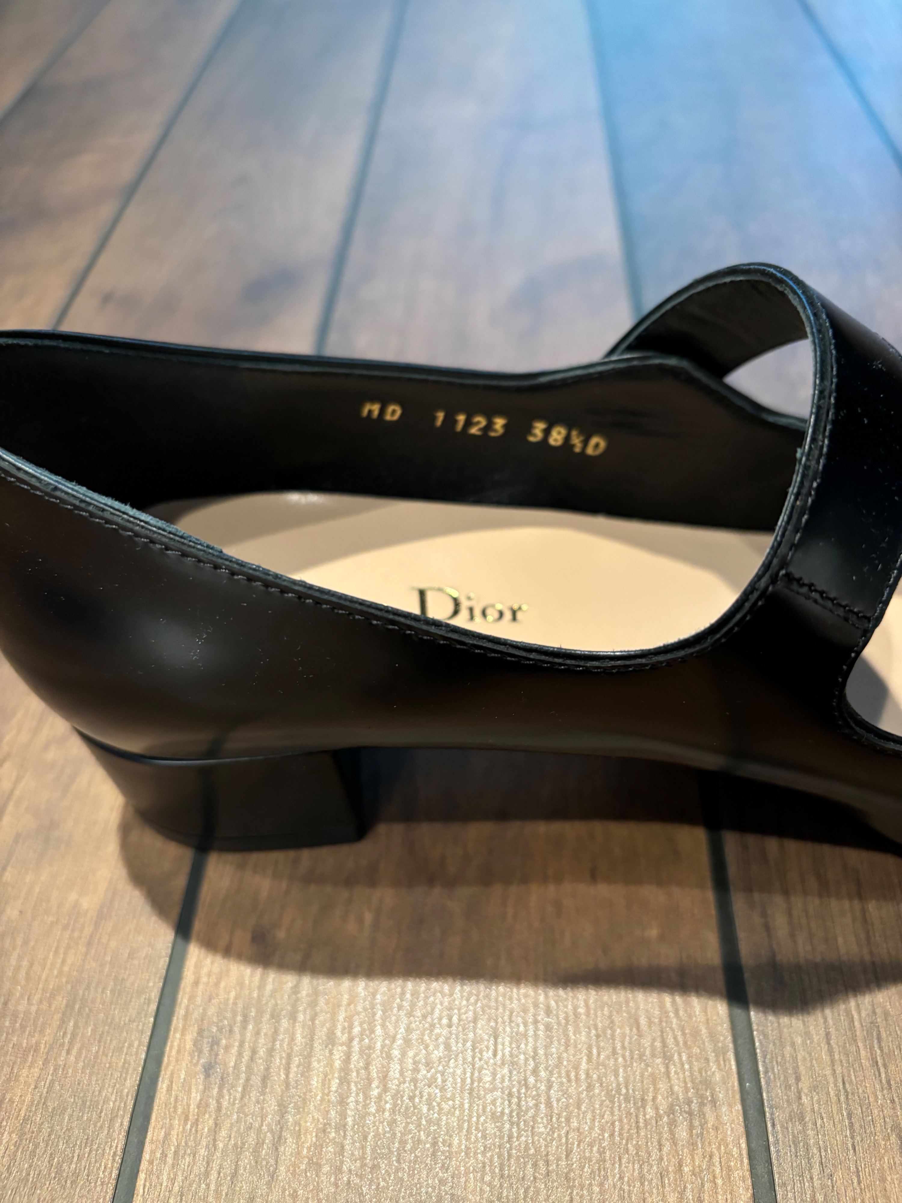 Dior Black Leather Uniform Pumps Size 385