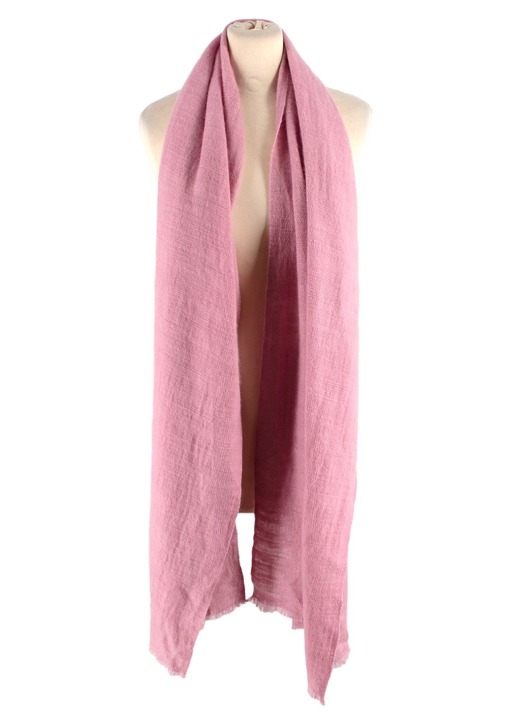 Preowned Bespoke Bubblegum Pink Cashmere Scarf