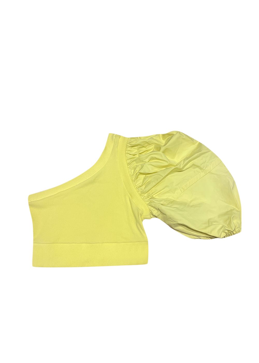 Alexander McQueen Yellow Cropped One Shoulder Top Size S cotton