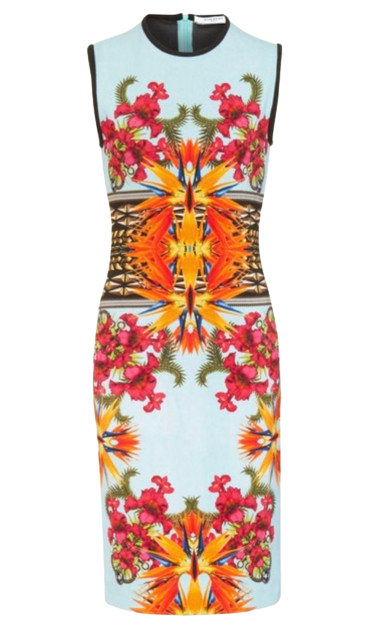 Preowned Givenchy Multicoloured Floral Knit Midi Dress Size S Blue viscose