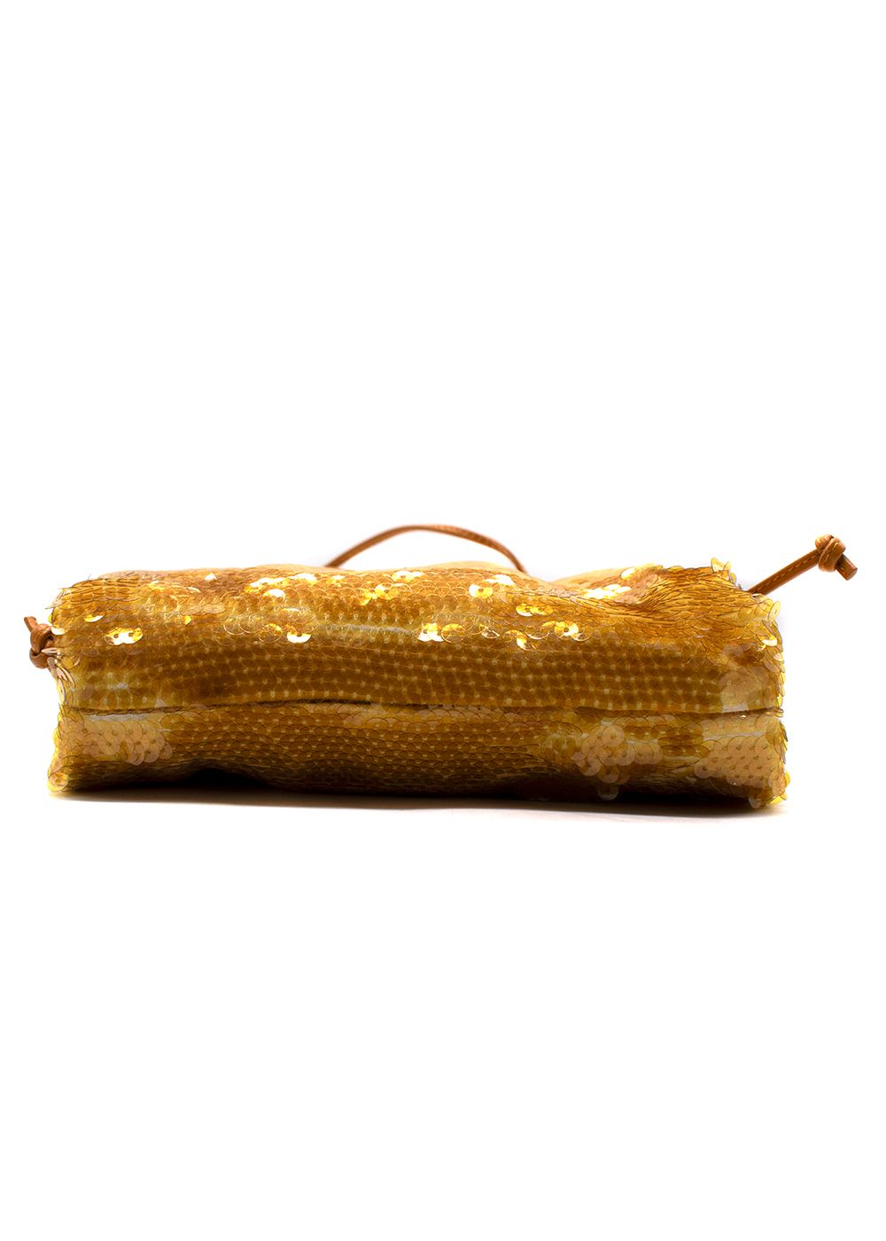 Bottega Veneta Yellow Sequin Clutch Bag leather