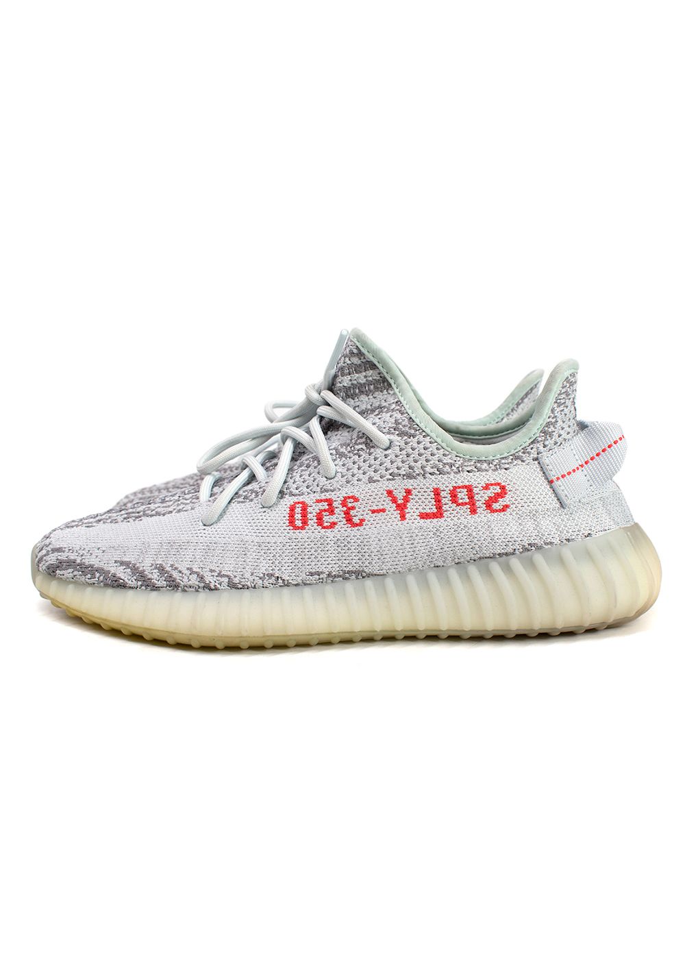 Men's Preowned Yeezy x Adidas Grey Yeezy Boost 350 V2 Sneakers Size 415 grey blue polyester