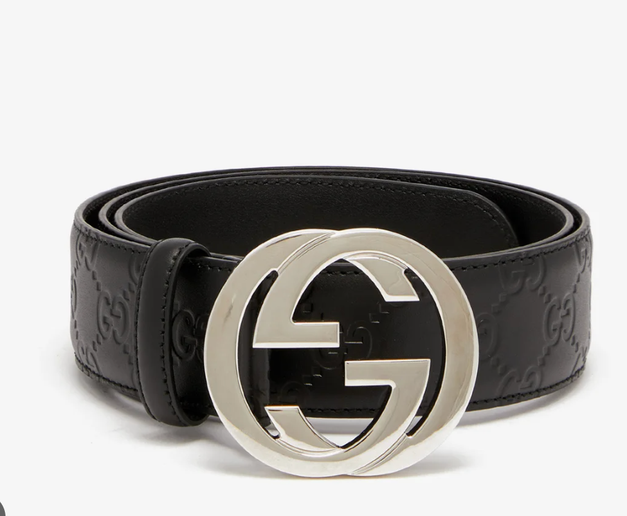 Gucci Interlocking GG Black Leather Belt