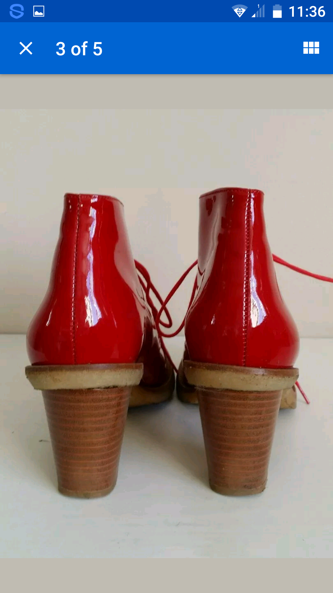 Preowned Robert Clergerie Patent Leather Ankle Boots Size 37 Red