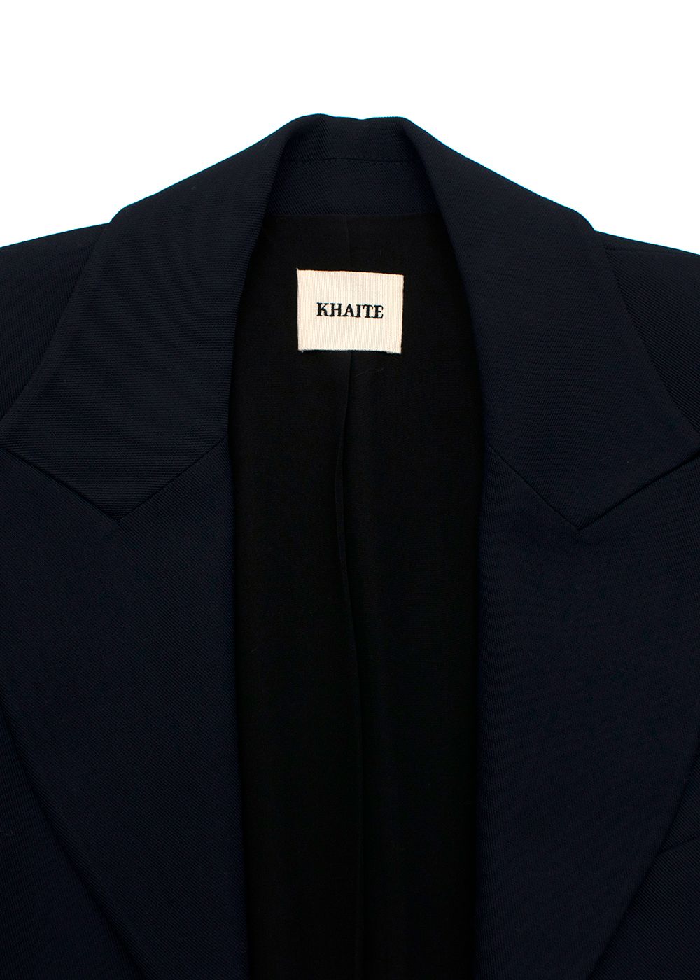 Khaite Navy Hourglass Single-Breasted Blazer Size XS viscose