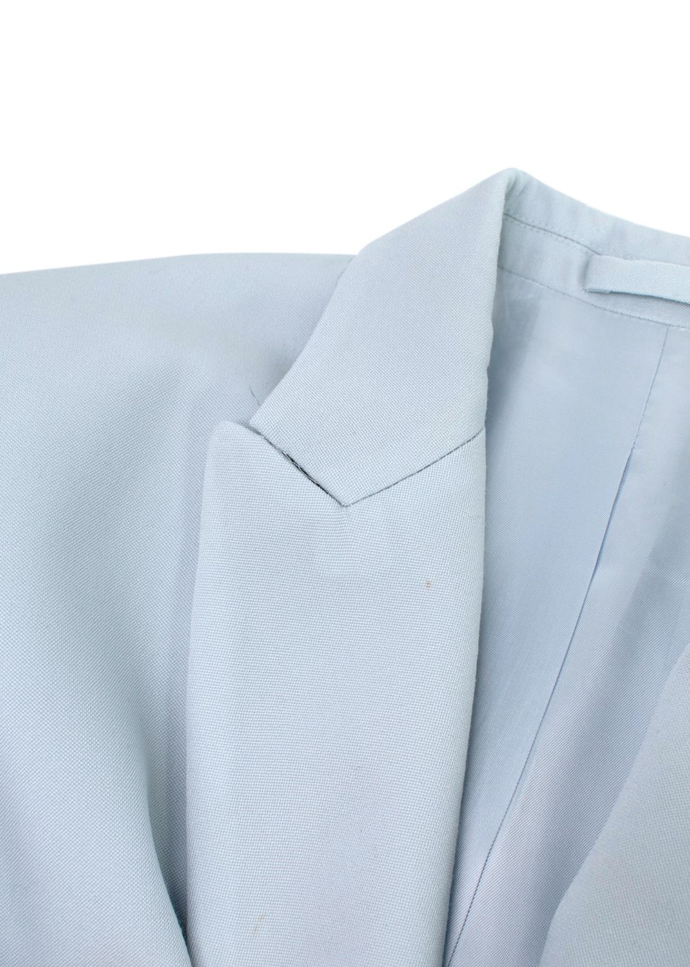 Wardrobe NYC Double-breasted light blue wool twill blazer Size M Powder Blue