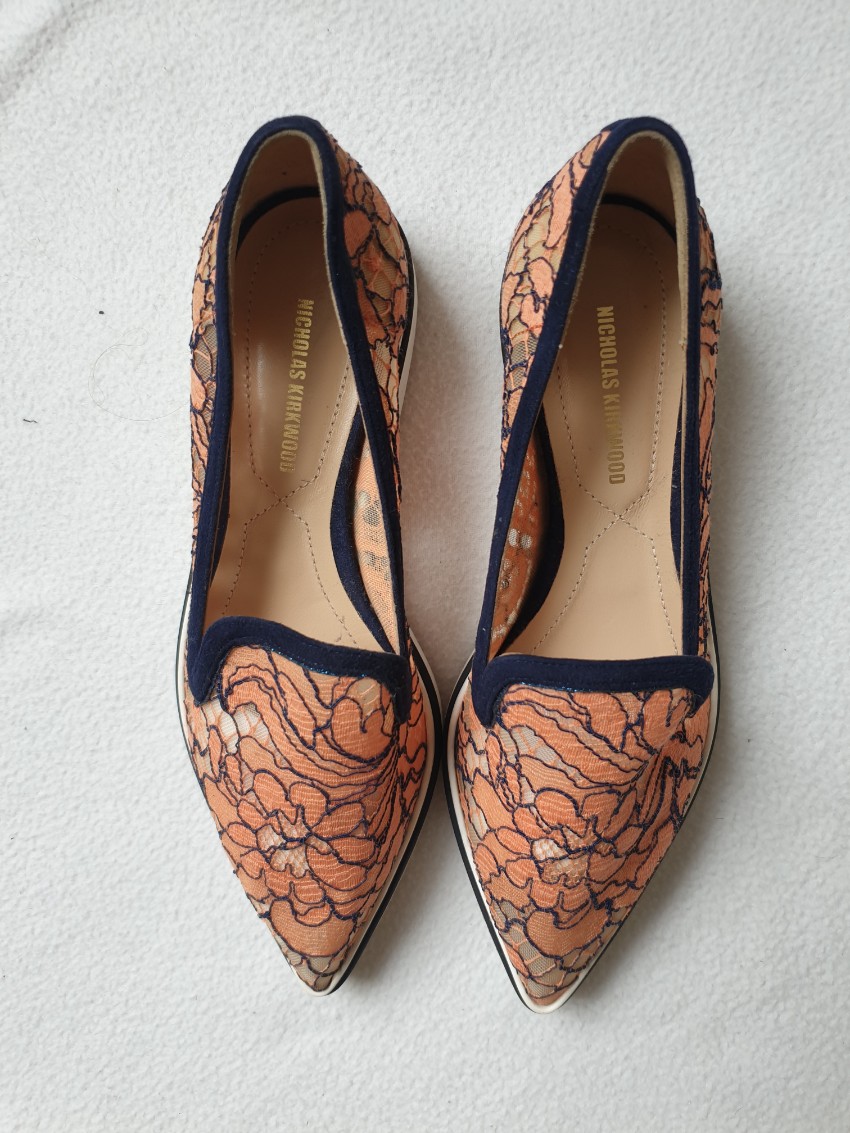 Nicholas Kirkwood Lace Microsole Loafer In Orange Size 35