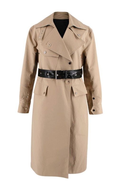 Helmut Lang Belted Utility Trench Coat Size XS Tan cotton