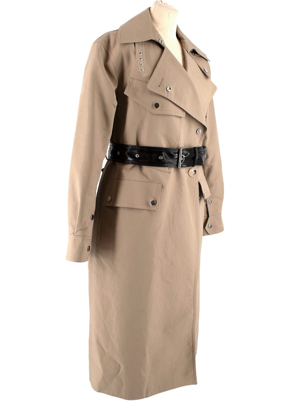 Helmut Lang Belted Utility Trench Coat Size XS Tan cotton