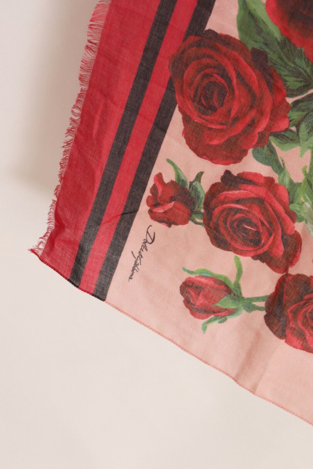 Dolce  Gabbana Cashmere Blend Rose Print Shawl