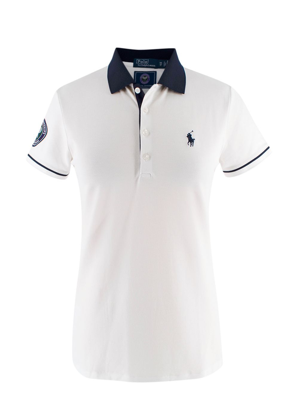 Polo Ralph Lauren White Wimbledon Polo Shirt Size XS white/blue polyester/elastane