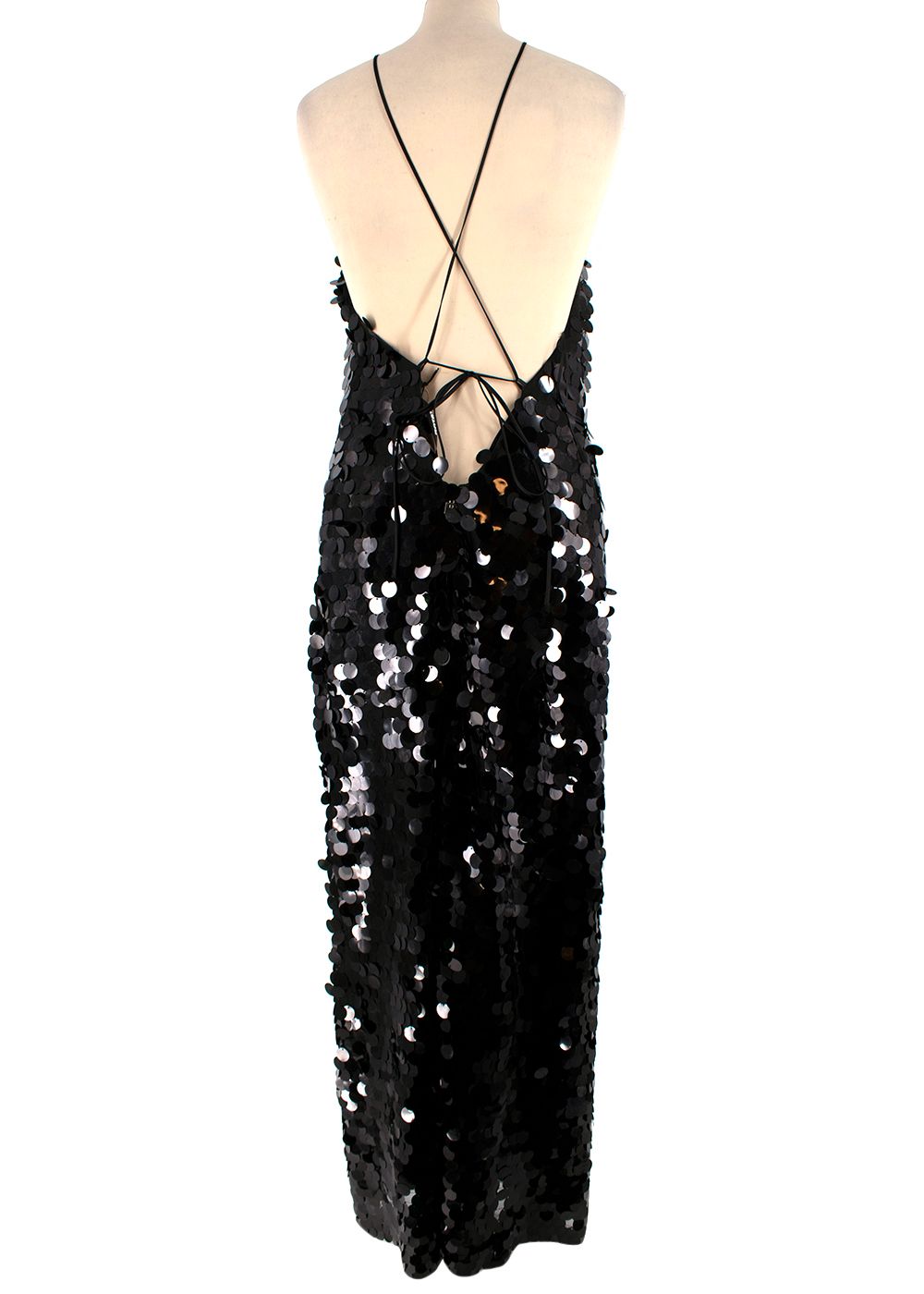 Rotate Black Sequin Halterneck Midi Dress Size S polyester