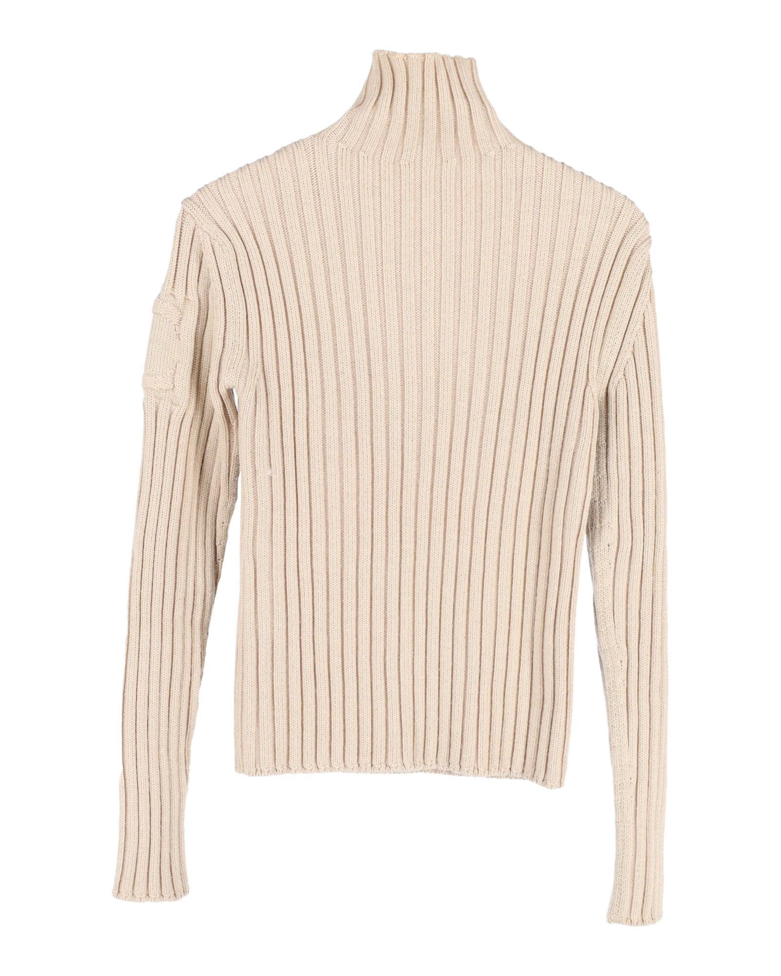 Preowned Chloe Beige Ribbed Knit Turtleneck Top Size XS cotton