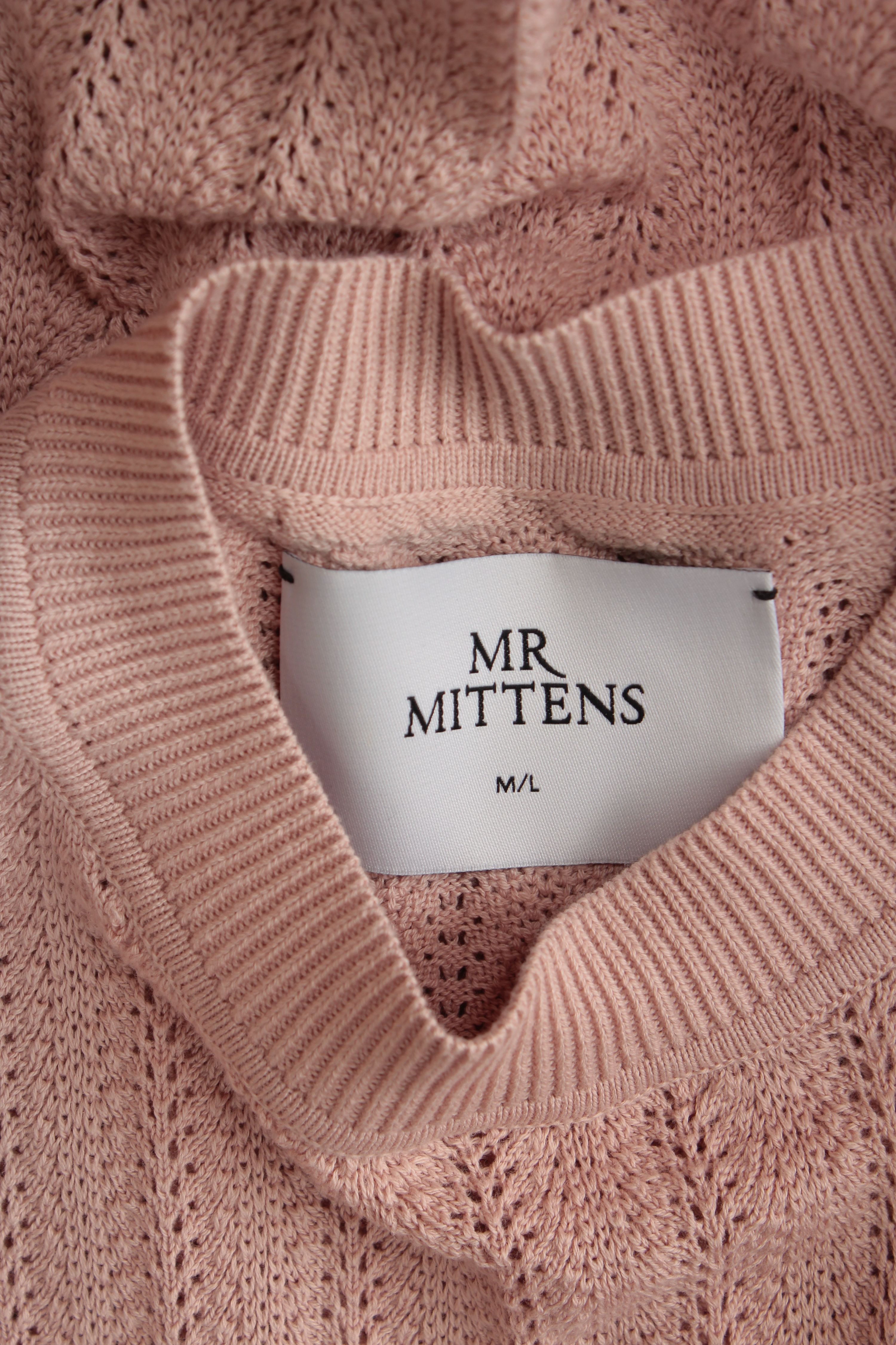 Preowned Mr Mittens Pink pointelle knitted dress Size M cotton