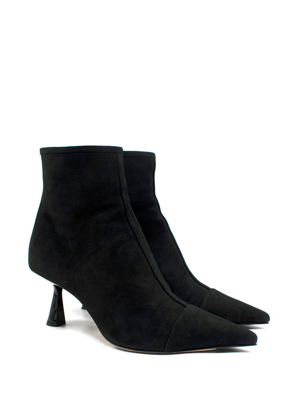 Preowned Jimmy Choo Black Suede Ankle Boots Size 37.5