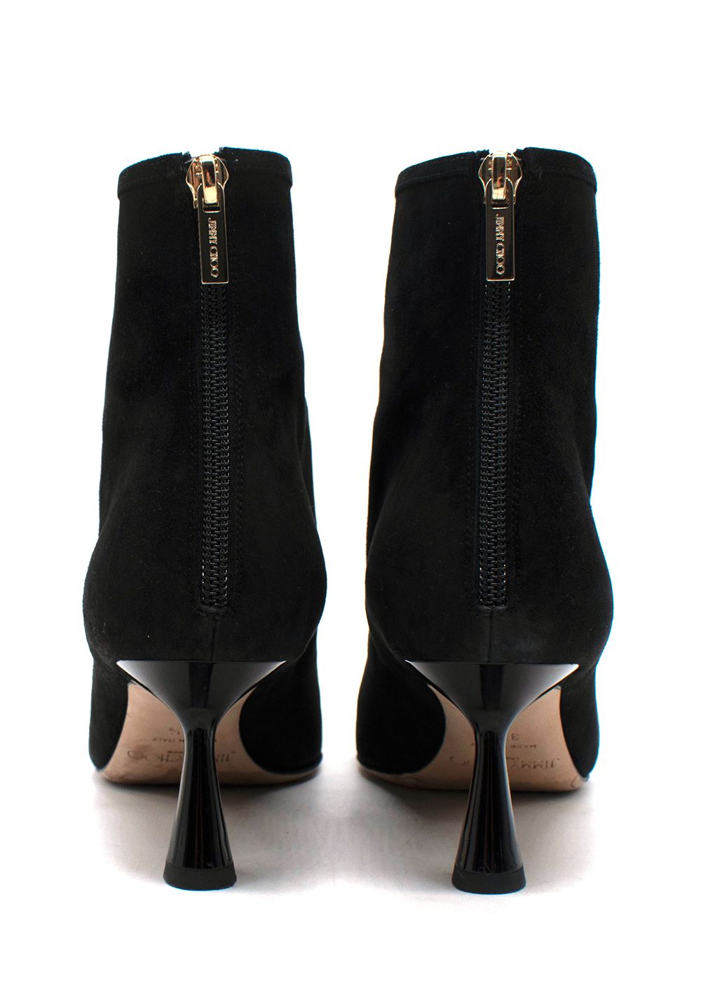 Preowned Jimmy Choo Black Suede Ankle Boots Size 37.5