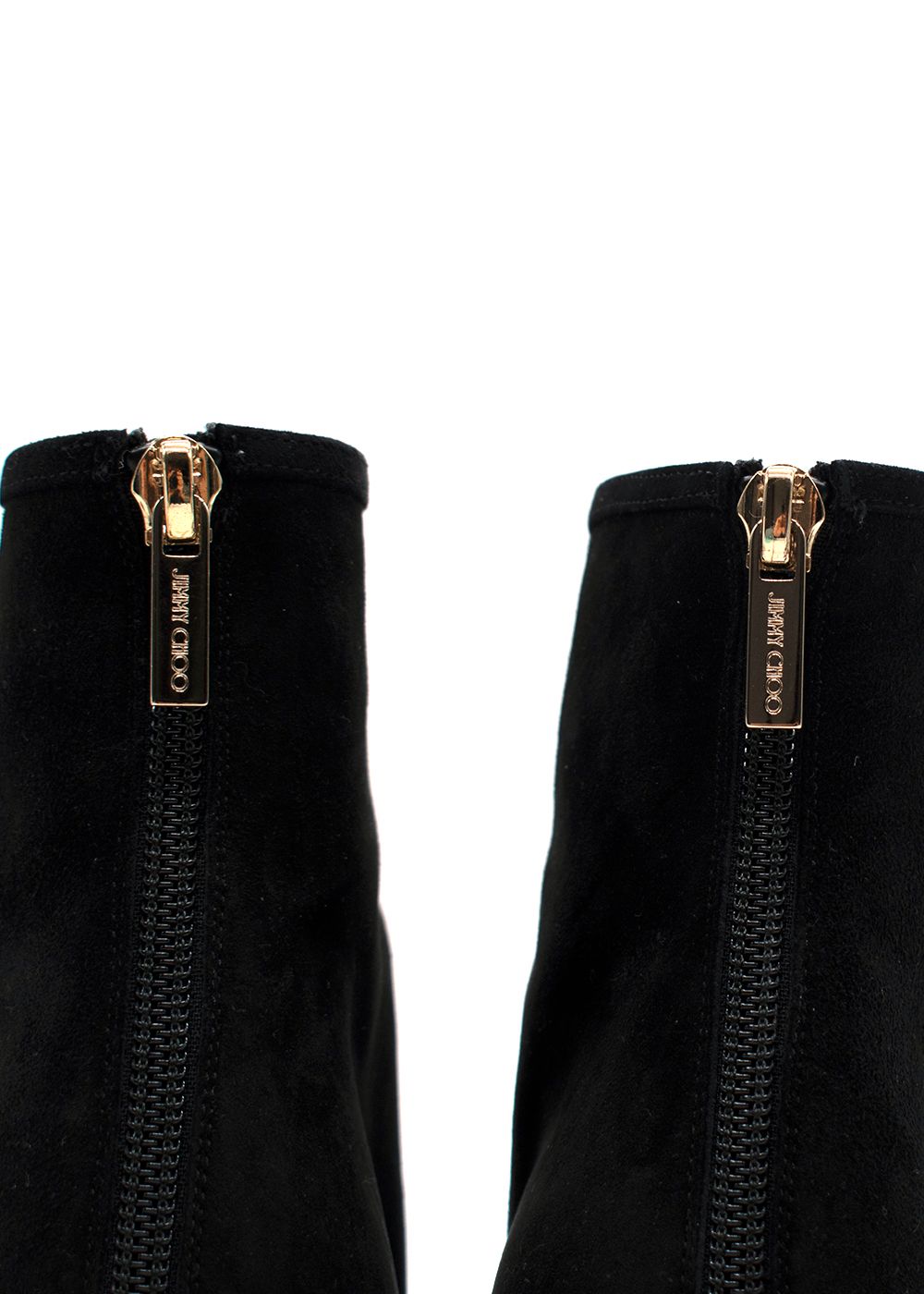 Preowned Jimmy Choo Black Suede Ankle Boots Size 37.5