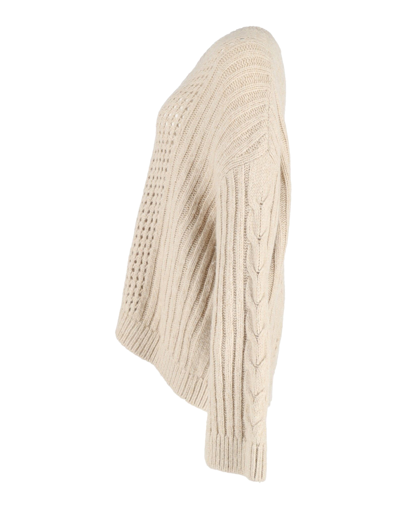 Preowned Nanushka Arwan Cable-Knit Sweater Size S beige wool/hair/alpaca fibre