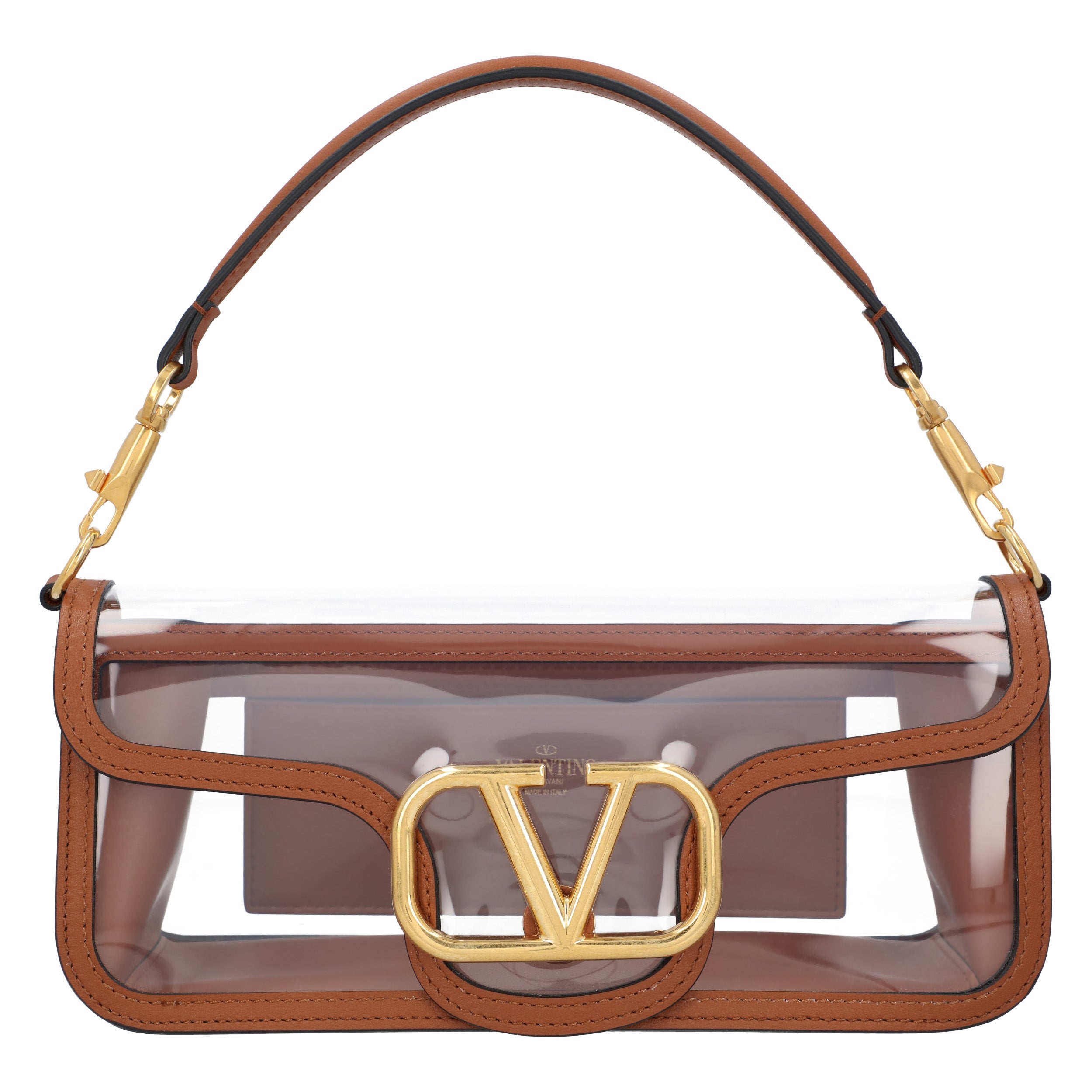 Valentino Nude/Transparent Locò Shoulder Bag brown | brown leather