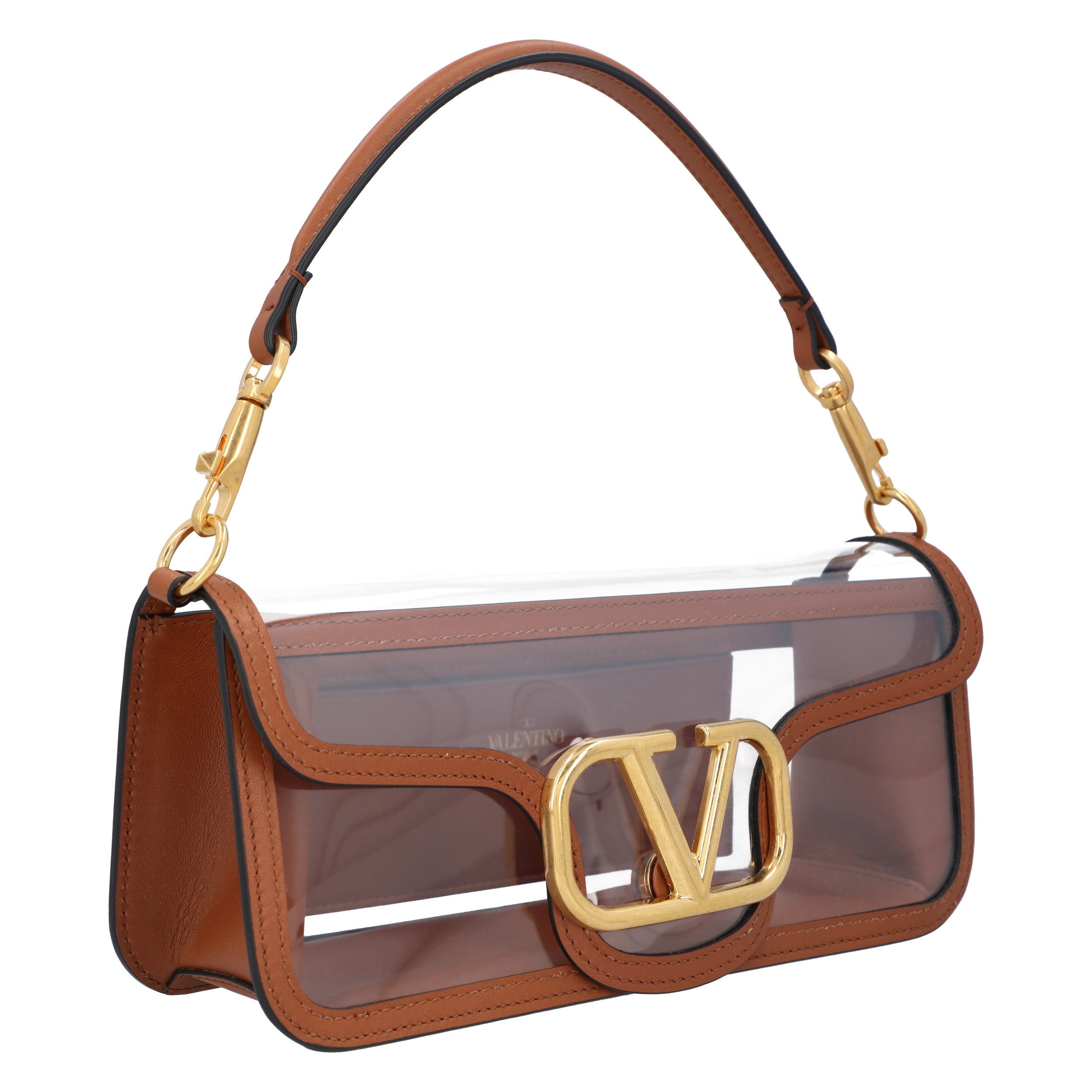 Valentino Nude/Transparent Locò Shoulder Bag brown | brown leather