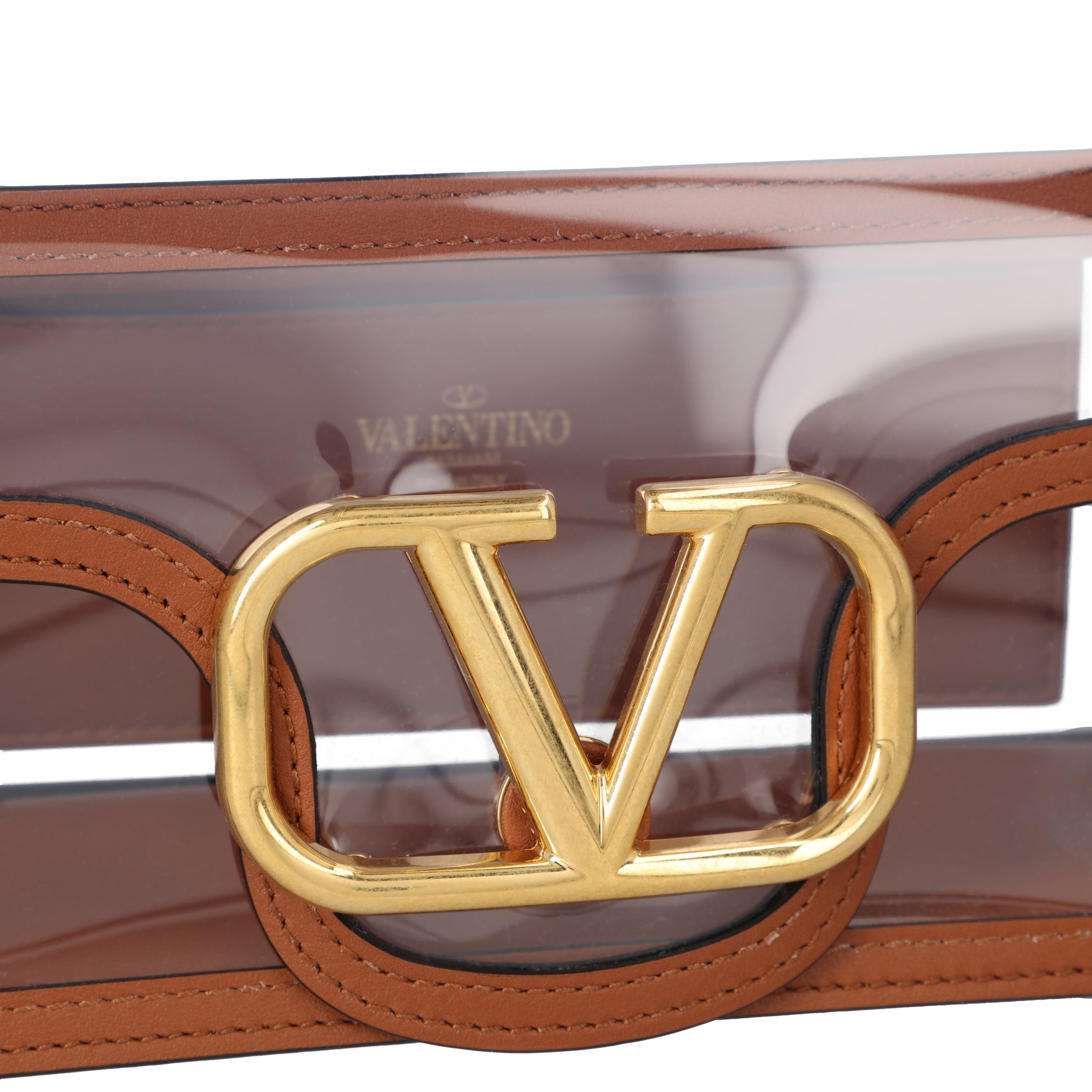 Valentino Nude/Transparent Locò Shoulder Bag brown | brown leather